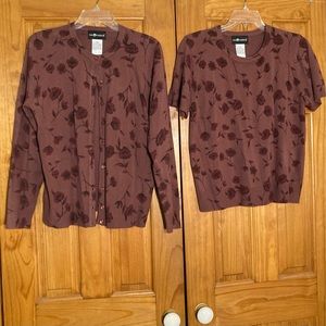NWOT Sag Harbor Vintage 80s 90s Sweater & Button Cardigan Set Purple M